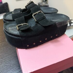 Free People Black Platform Sandals